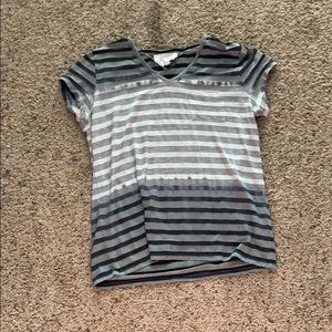 Grey and white striped shirt